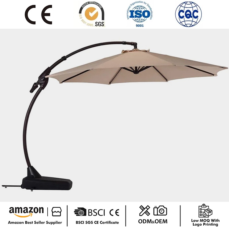 12 FT Curvy Patio Cantilever Umbrella na may Base