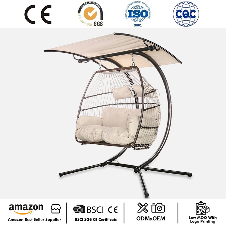 2 Tao Hanging Swing Wicker Egg Chair