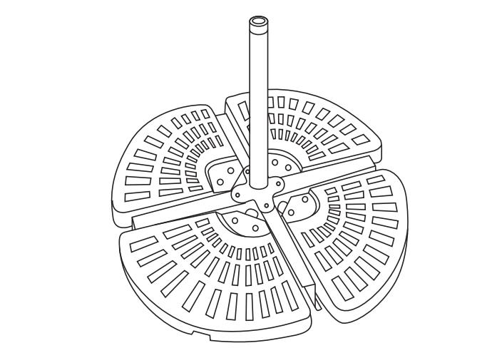 Water Filled Umbrella Base Para sa Offset Cantiler Umbrella Operating Instruction