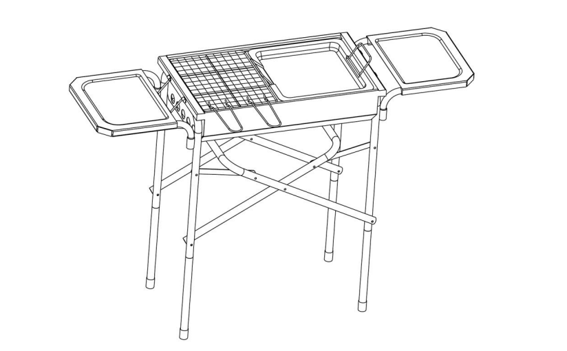 Mga Tagubilin sa Pagpupulong ng BBQ Camping Portable Charcoal Grill
