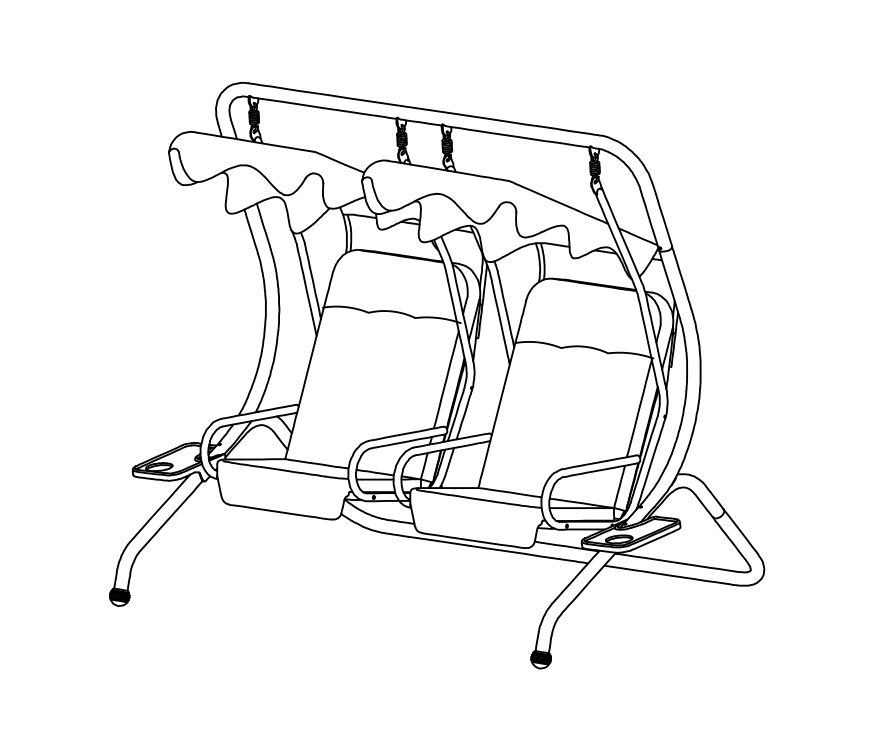 2 Tao Canopy Steel Porch Swing Assembly Instruction