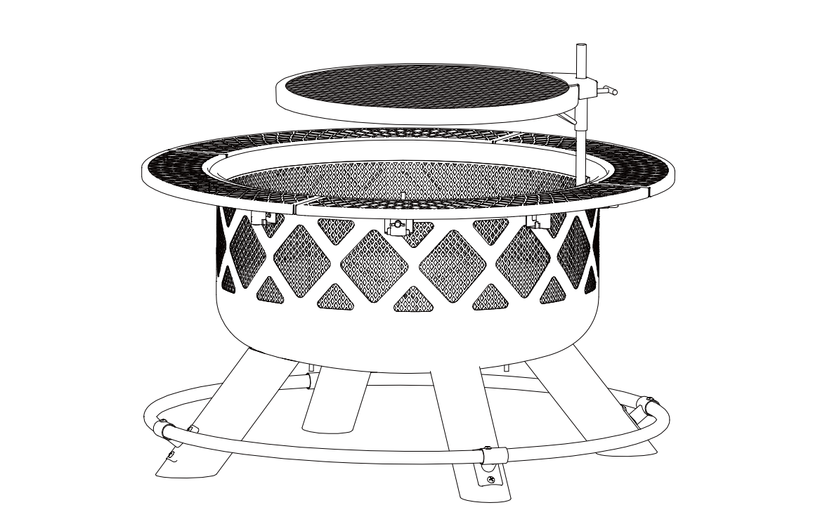 Wood Burning Outdoor Fire Pit na may Gabay sa Pag -install ng Grill