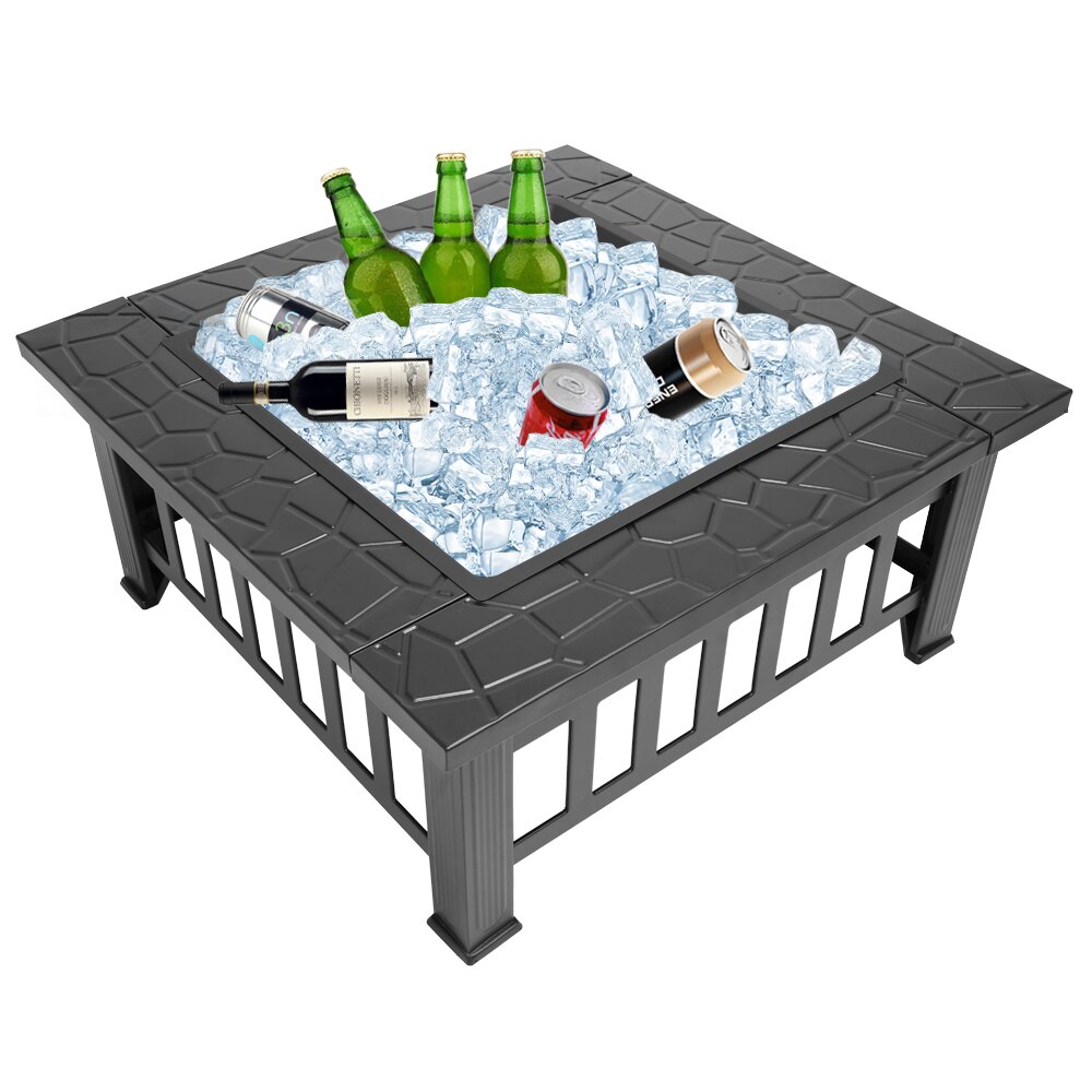 Steel Outdoor Fire Pit na may Manu -manong Pagtuturo ng Lid