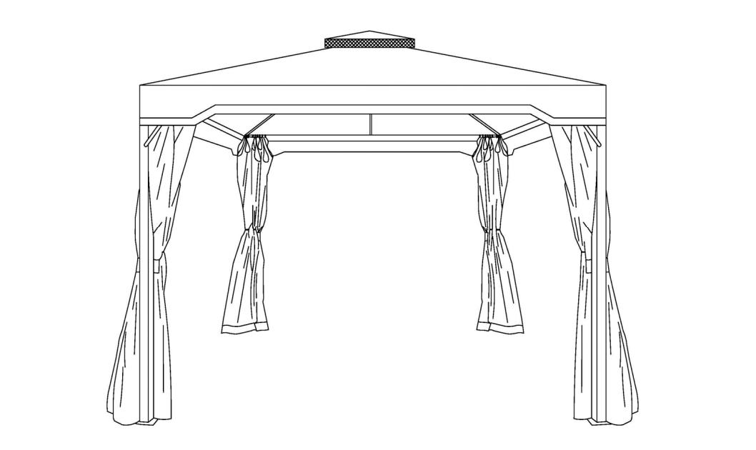 10 ft x 10 ft Iron Patio Gazebo Pag -install Gabay