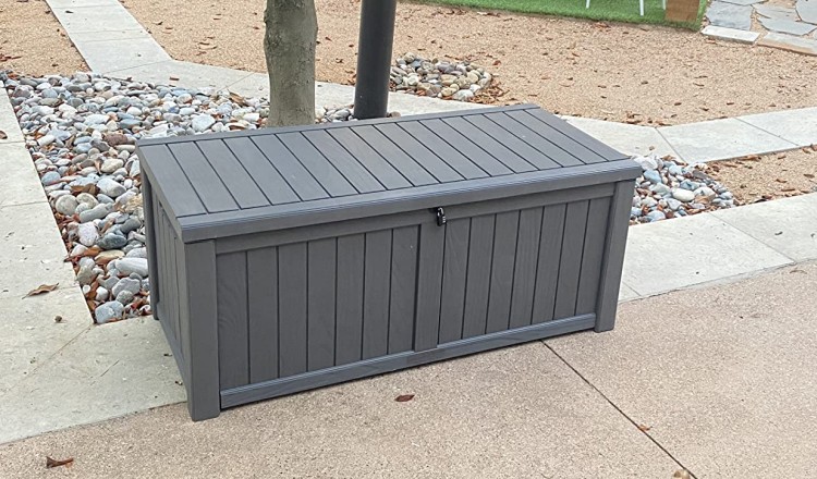 120 Gallons Water Resistant Resin Lockable Deck Box Mga Tagubilin
