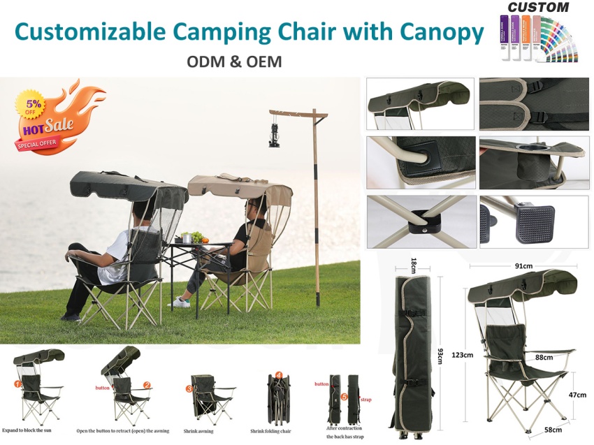 Ano ang folding camping chair na may canopy?