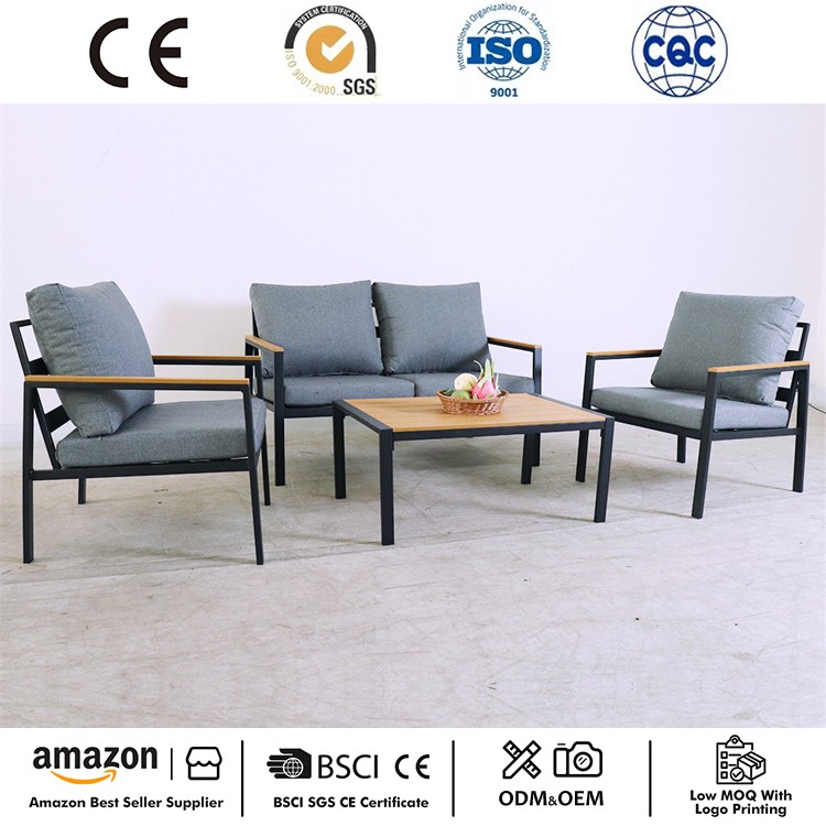 Panlabas na 4 Piece Steel Conversation Set