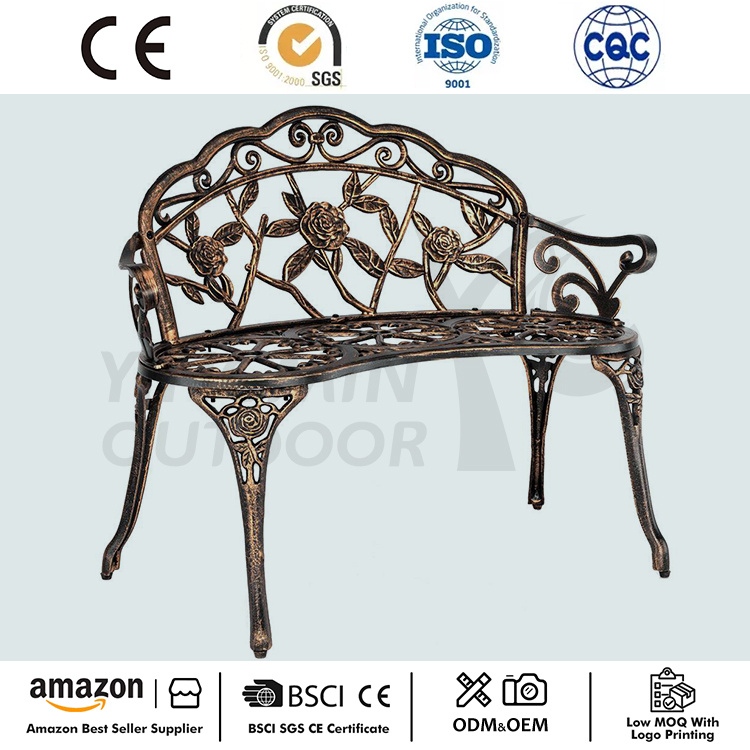 Panlabas na hardin metal cast aluminyo bench
