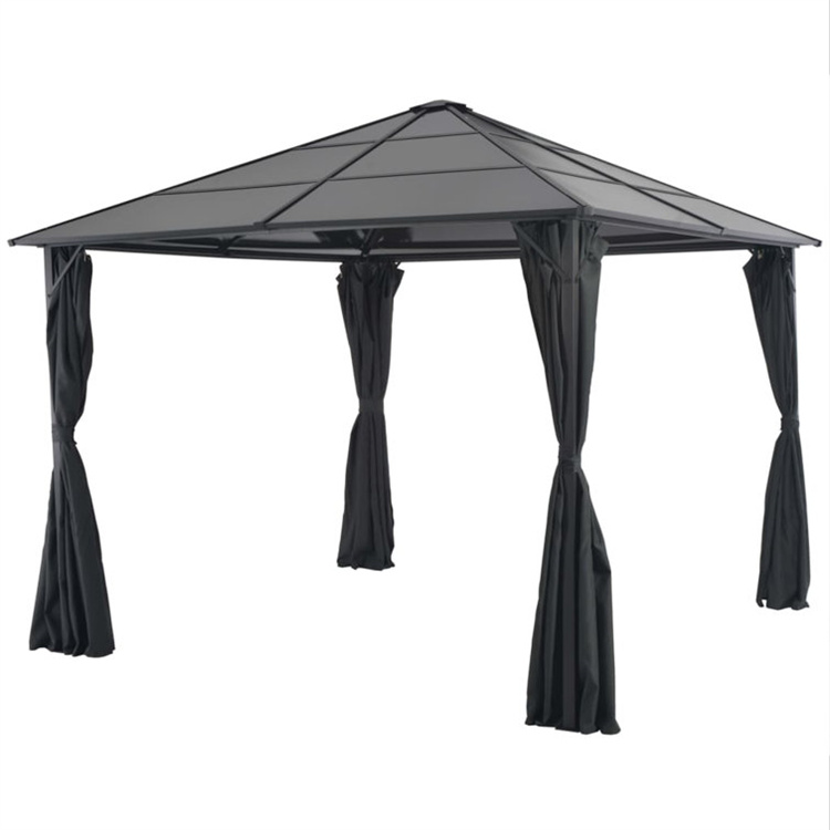 Patio Gazebo na May Kurtinang Aluminum