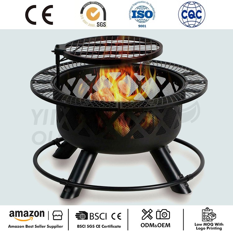 Wood Burning Fire Pit para sa Outdoor Grill