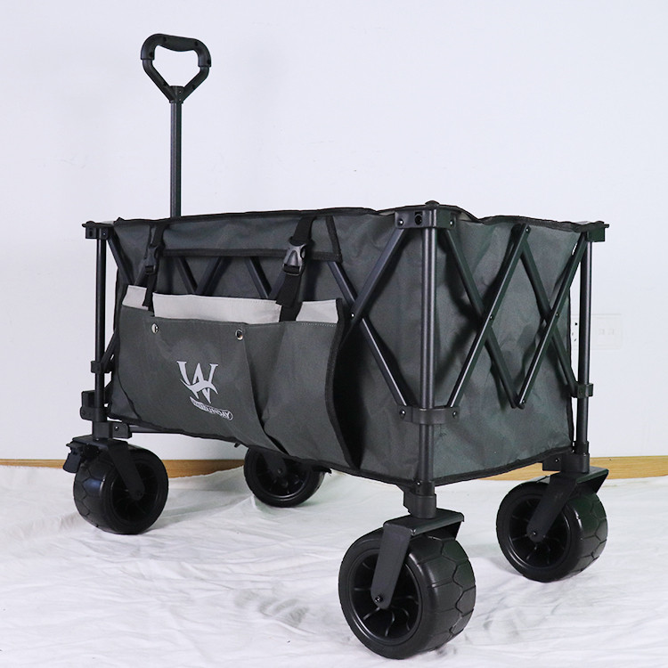 Folding Wagon Cart na may Malaking Gulong