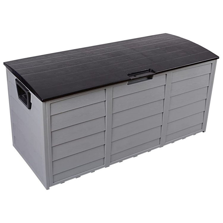 75 galon resin deck box storage na may mga gulong